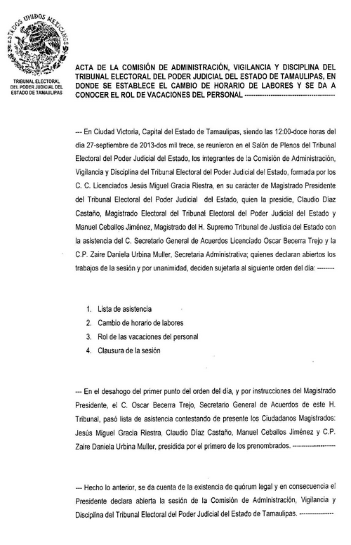 Modelo de acta judicial