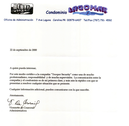 Modelo de carta de recomendacion comercial