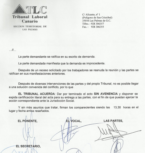 Modelo de acta de transacción laboral