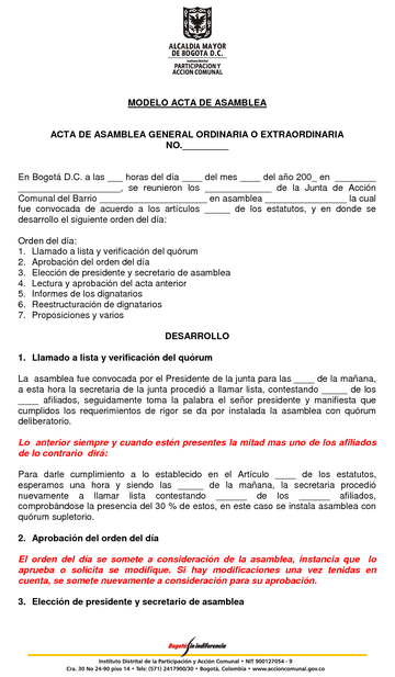 Modelo de actas legales