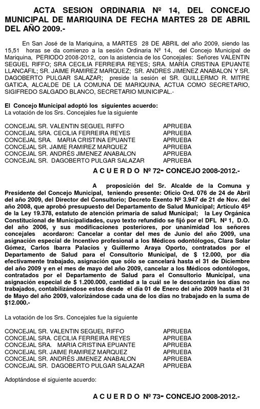 Modelo de actas municipales