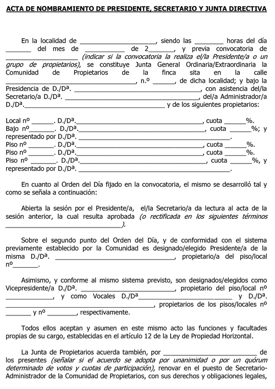Modelo de acta de nombramiento