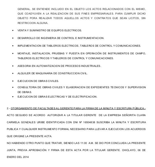 Modelo de acta de ampliación de objeto social