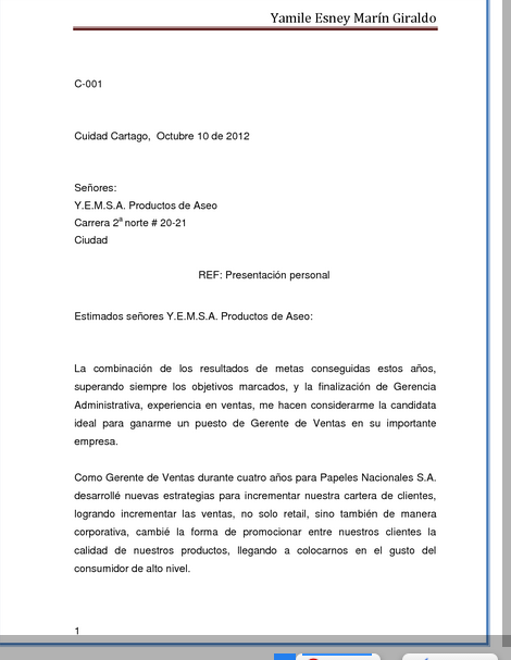 Otro modelo de carta