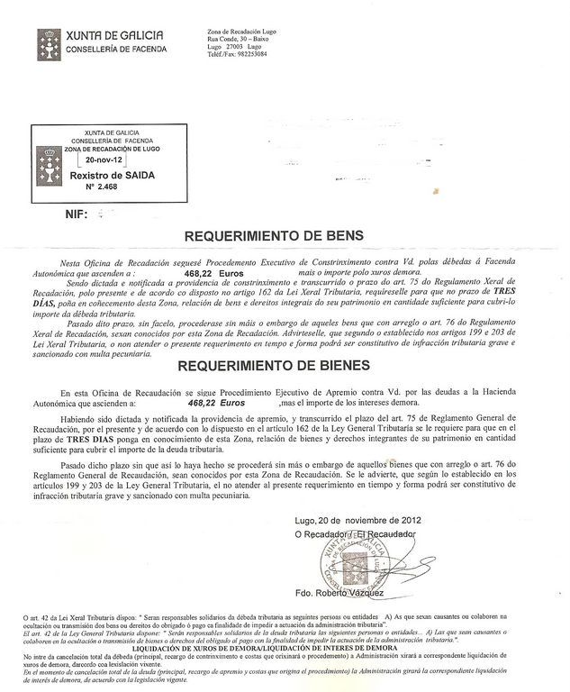 Carta de requerimiento