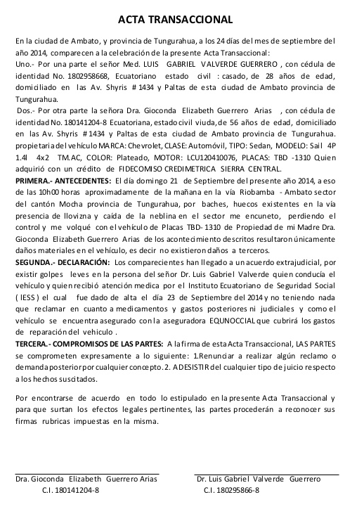 Modelos de actas transaccionales
