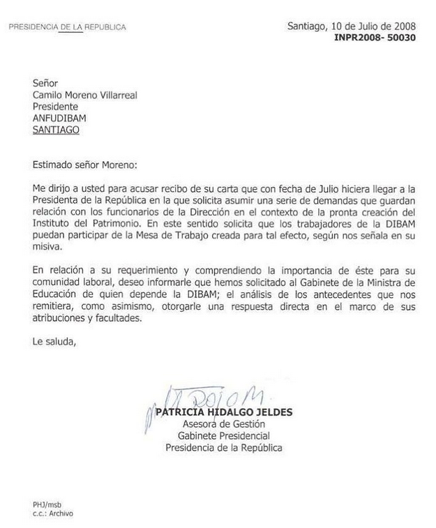 Ejemplo de carta formal