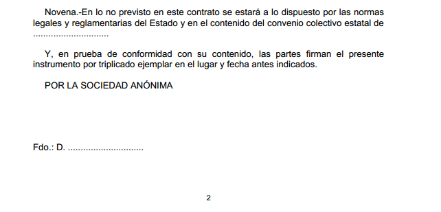 Modelo de contrato de trabajo en grupo