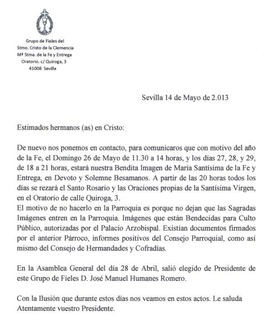 Modelo de carta informativa