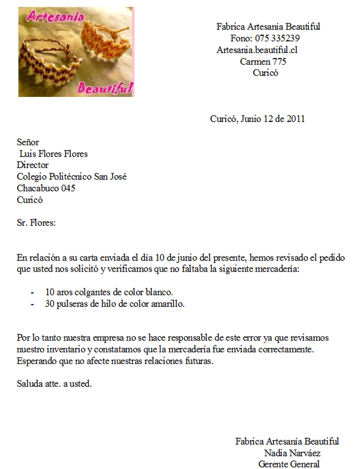 Modelo carta justificacion